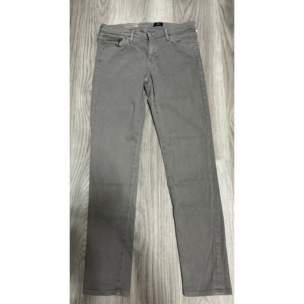 AG Adriano Goldschmied The Stevie Ankle‎ Zip Slim Straight Grey Jeans 28R USA